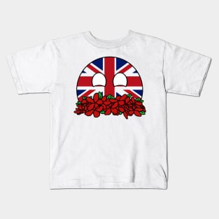 countryballs united kingdom play flowers Kids T-Shirt